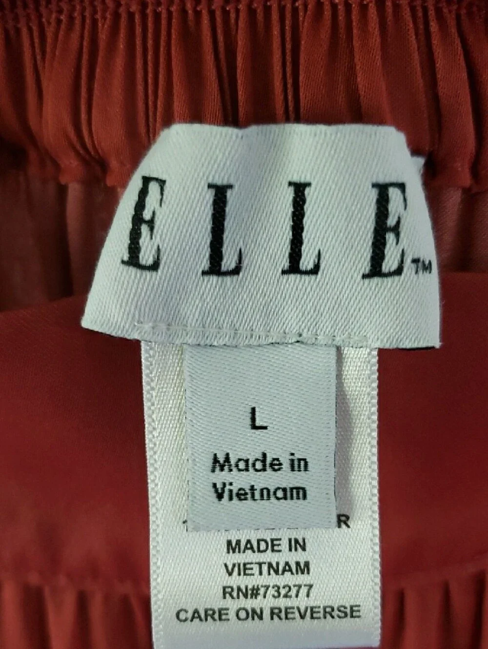 Elle Rust Ruffle-Trim Midi Skirt